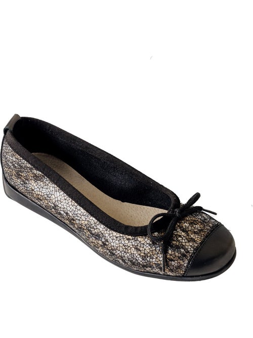 Ballerines en cuir, largeur standard - Afibel - Kiabi