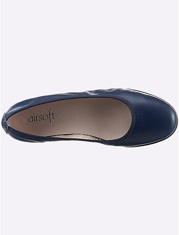 Ballerines à dessus cuir lisse et semelle souple en caoutchouc - Taille standard - Witt