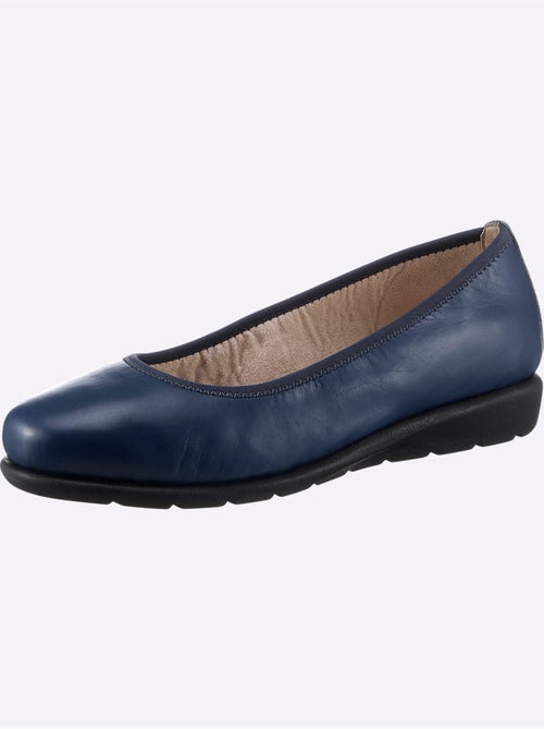 Ballerines en cuir lisse à semelle flexible et talon bas - Taille standard - Witt - Kiabi