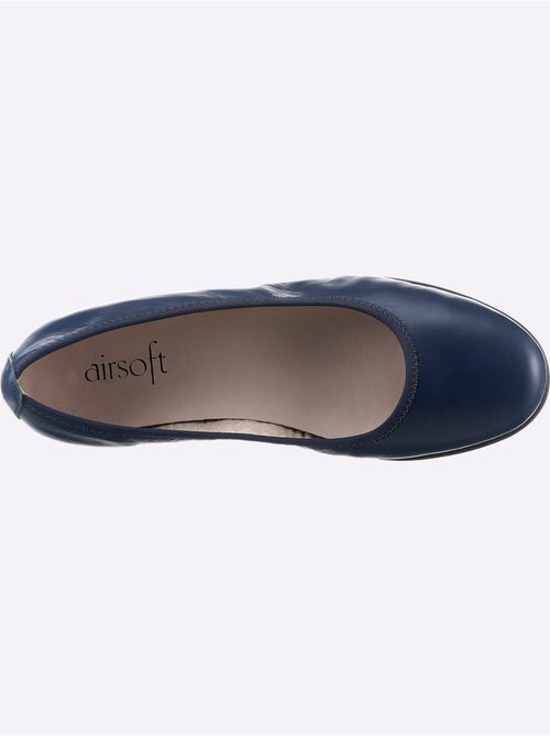 Ballerines en cuir lisse à semelle flexible et talon bas - Taille standard - Witt - Kiabi
