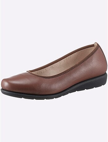 Ballerines à dessus cuir lisse et semelle souple en caoutchouc - Taille standard - Witt