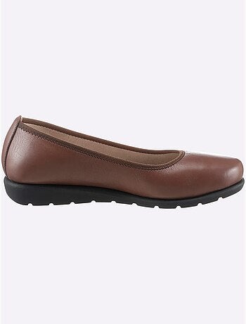 Ballerines à dessus cuir lisse et semelle souple en caoutchouc - Taille standard - Witt