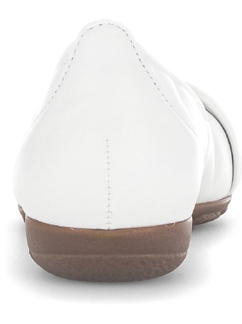Ballerines  en cuir lisse Blanc - Kiabi