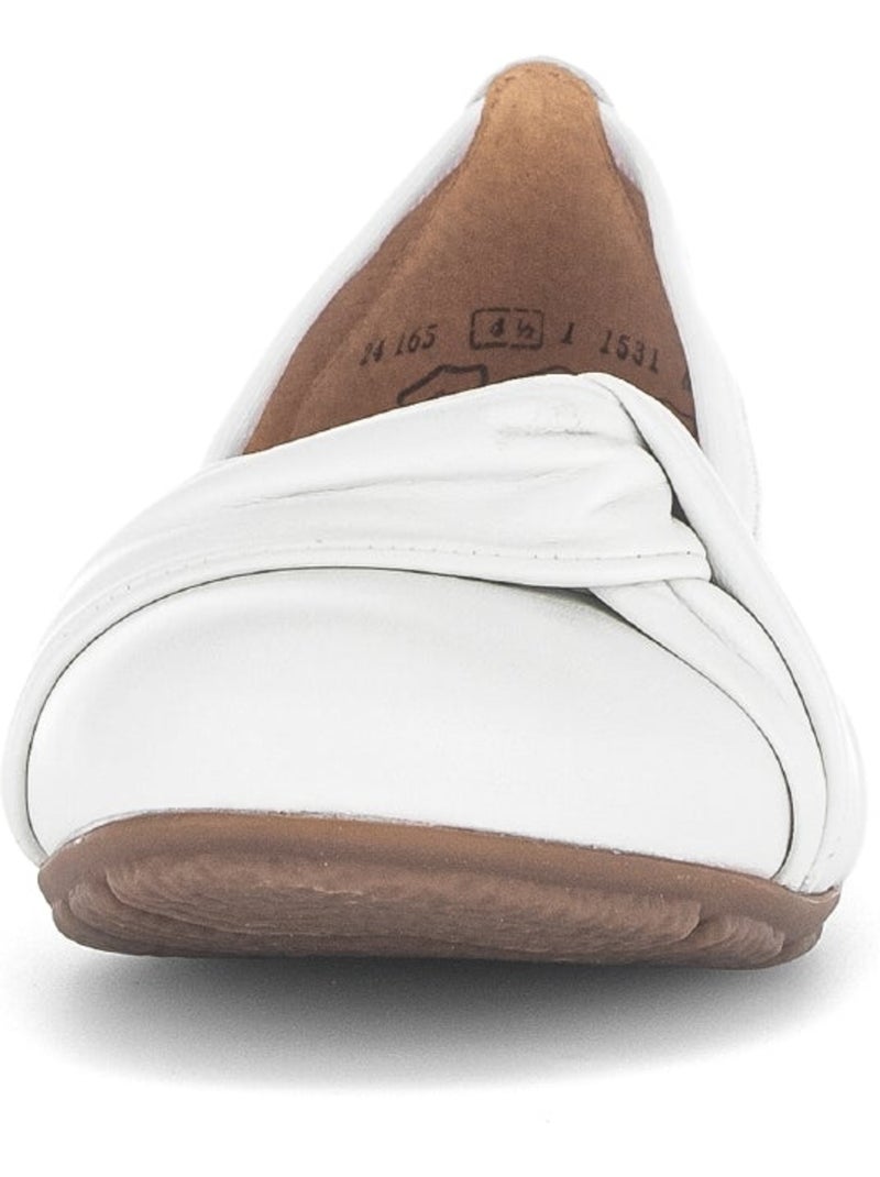 Ballerines  en cuir lisse Blanc - Kiabi