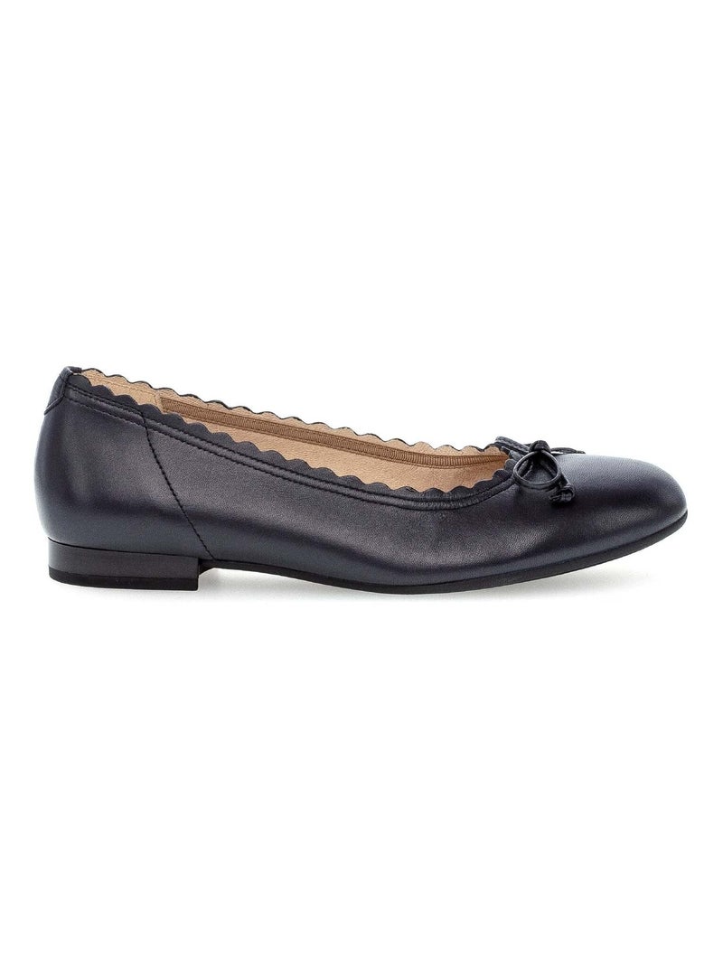 Ballerines  en cuir lisse Bleu - Kiabi