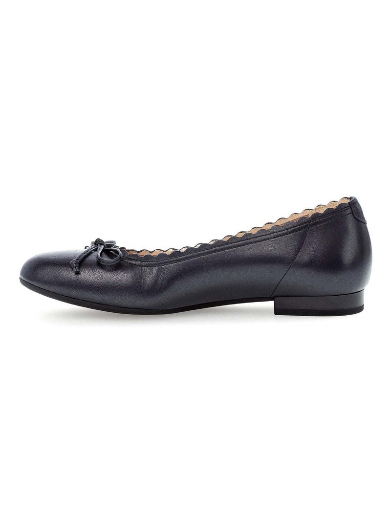 Ballerines  en cuir lisse Bleu - Kiabi