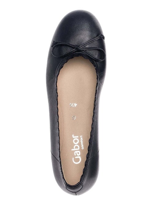 Ballerines  en cuir lisse - Kiabi