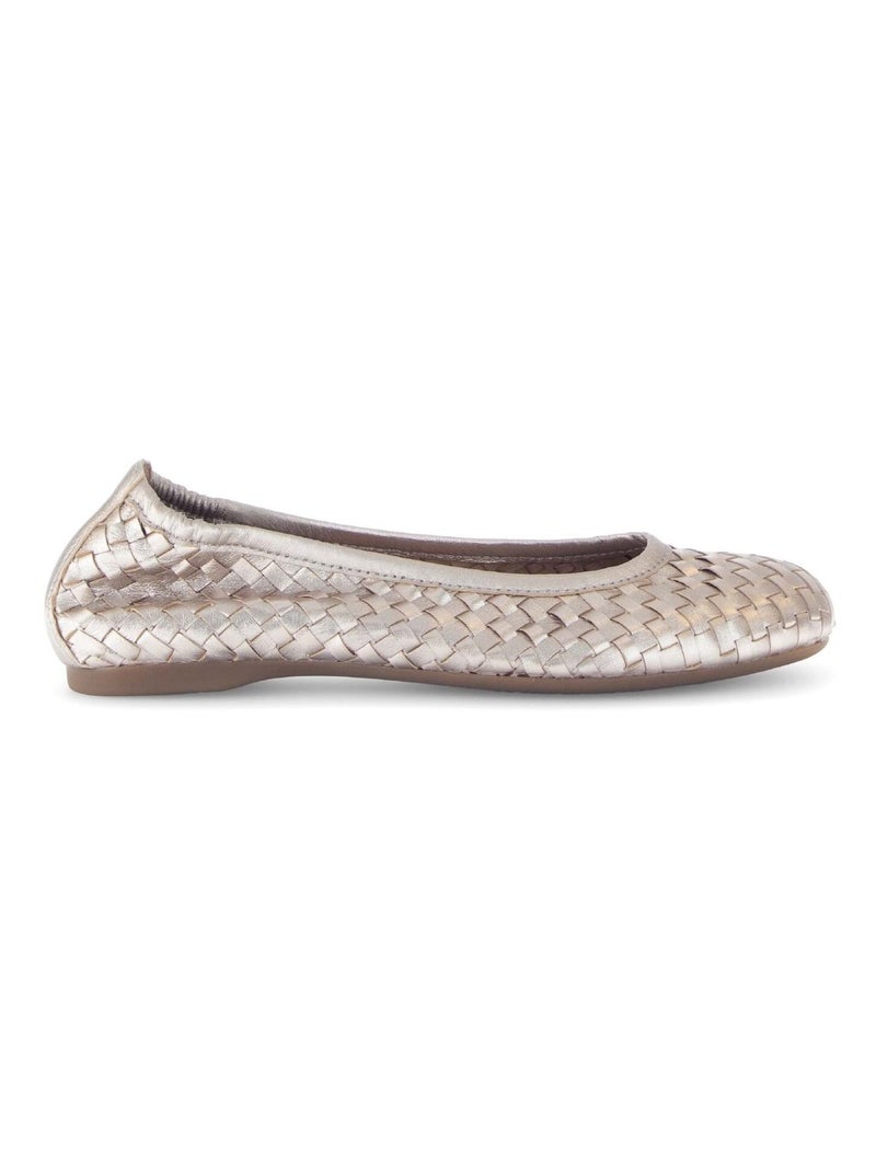 Ballerines  en cuir lisse Doré/or - Kiabi