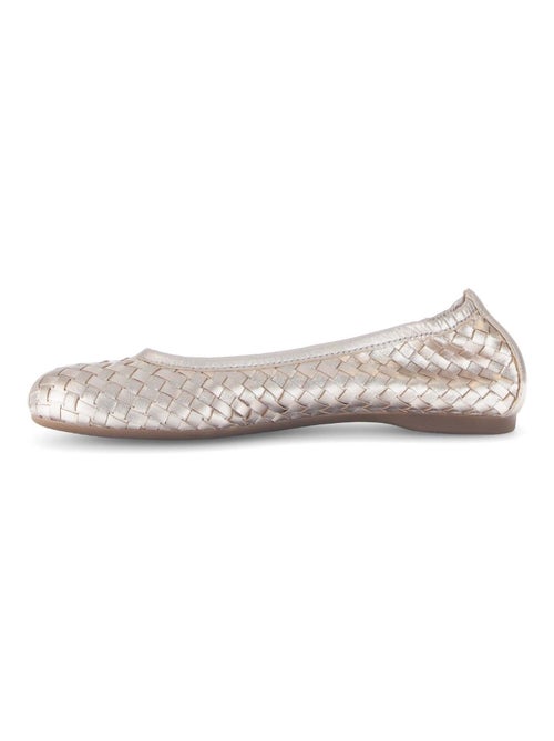 Ballerines  en cuir lisse - Kiabi