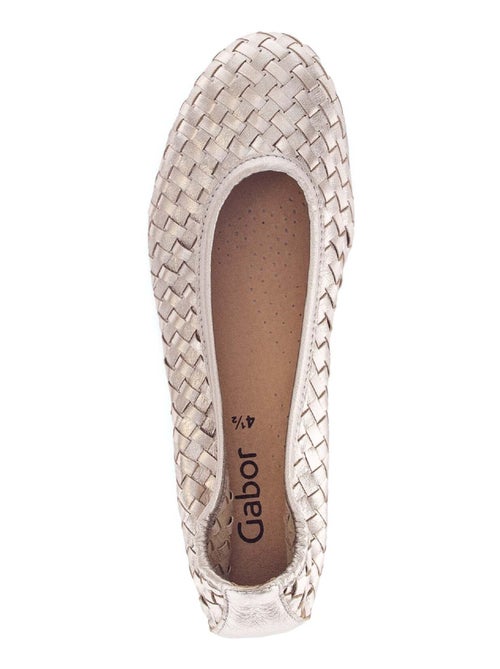 Ballerines  en cuir lisse - Kiabi