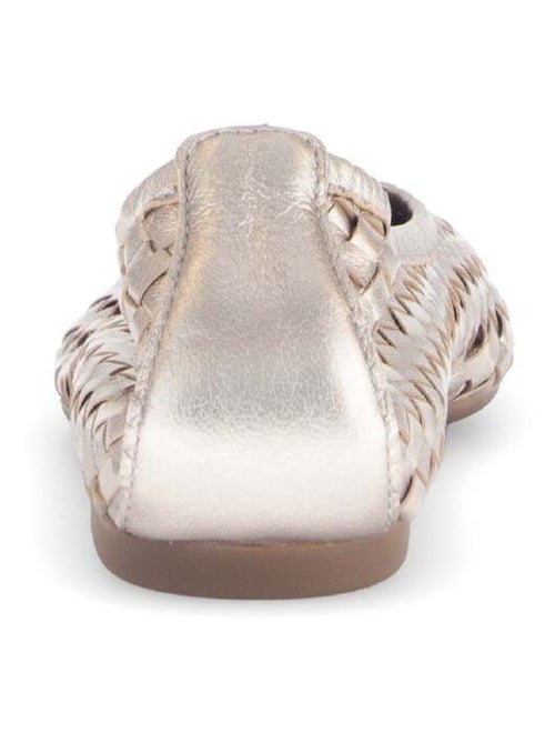 Ballerines  en cuir lisse - Kiabi