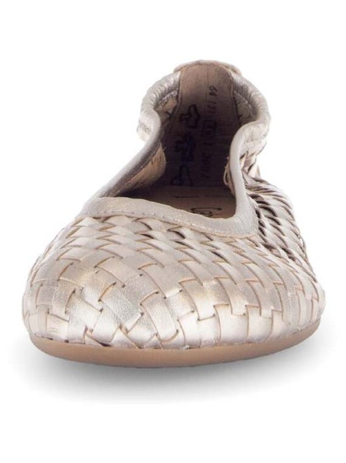 Ballerines  en cuir lisse - Kiabi