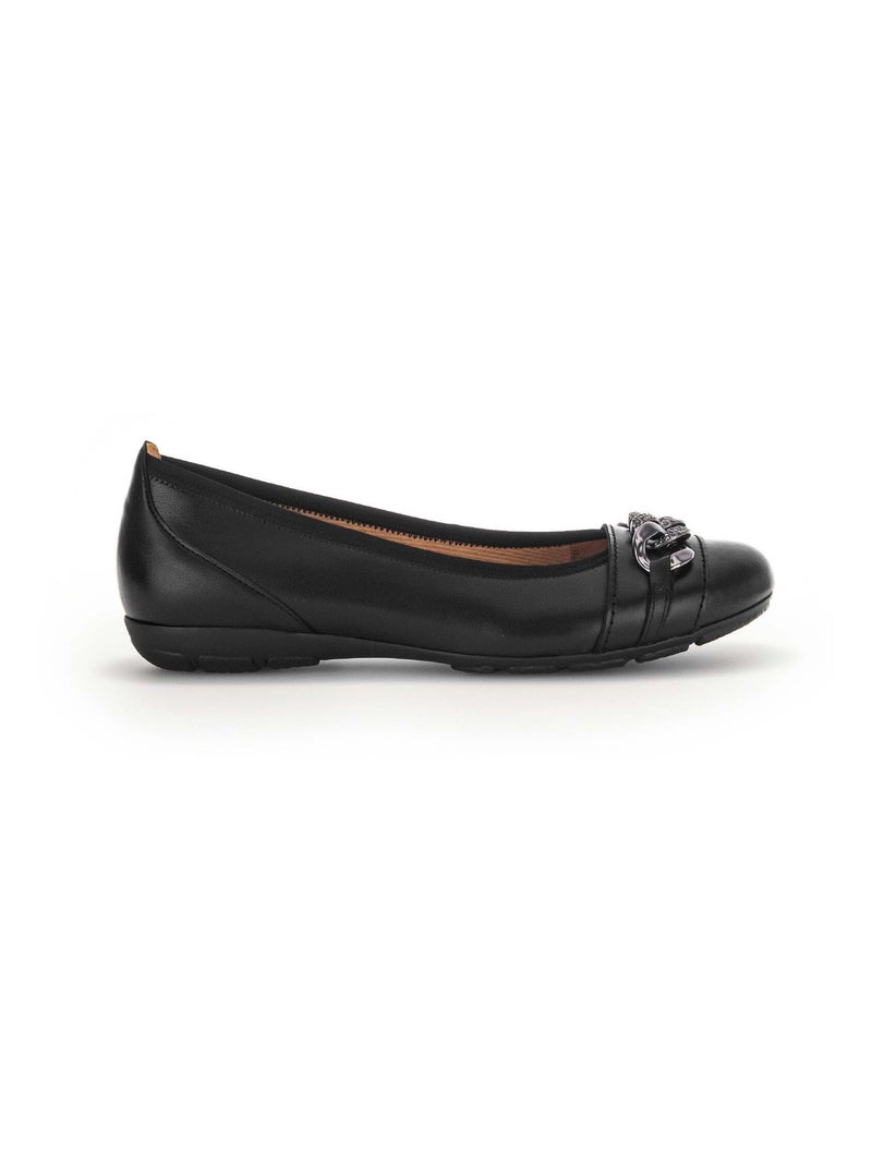 Ballerines  en cuir lisse Gabor Noir Noir - Kiabi