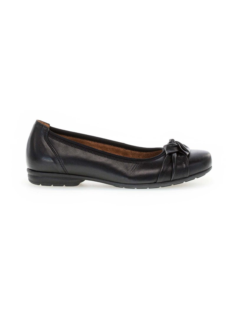 Ballerines  en cuir lisse Gabor Noir Noir - Kiabi