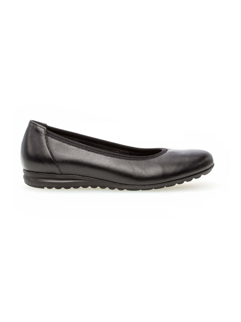 Ballerines  en cuir lisse Gabor Noir Noir - Kiabi