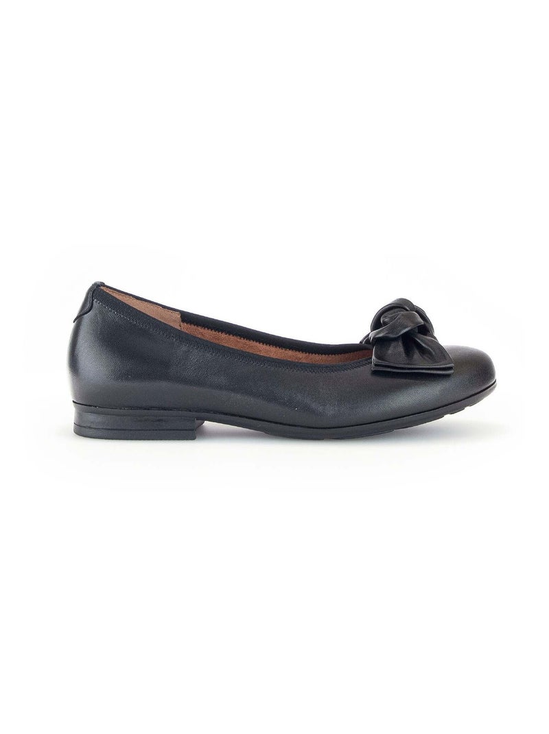 Ballerines  en cuir lisse Gabor Noir Noir - Kiabi
