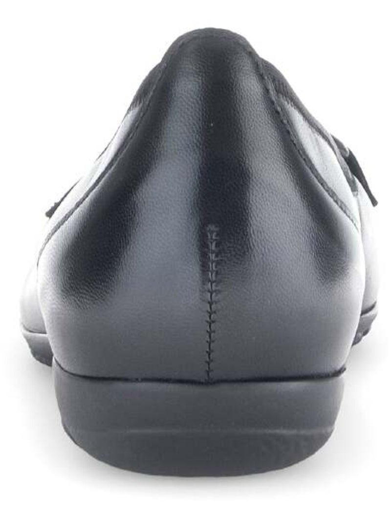 Ballerines  en cuir lisse Noir - Kiabi