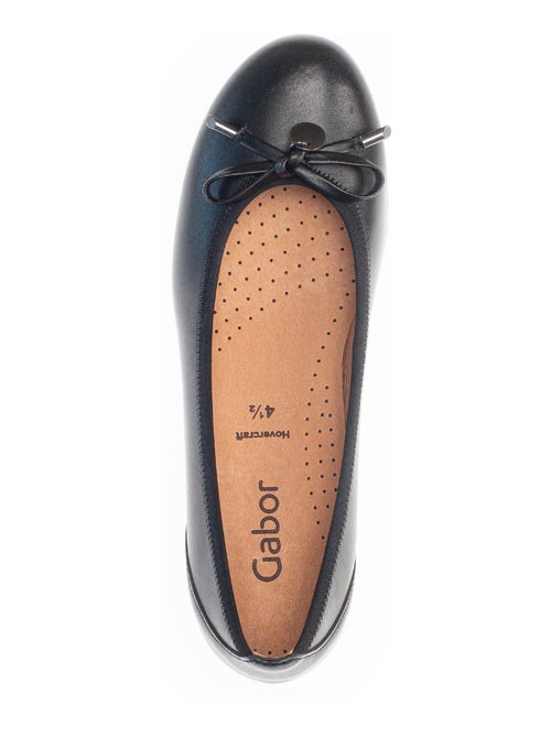Ballerines  en cuir lisse - Kiabi
