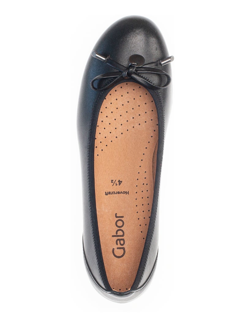 Ballerines  en cuir lisse Noir - Kiabi