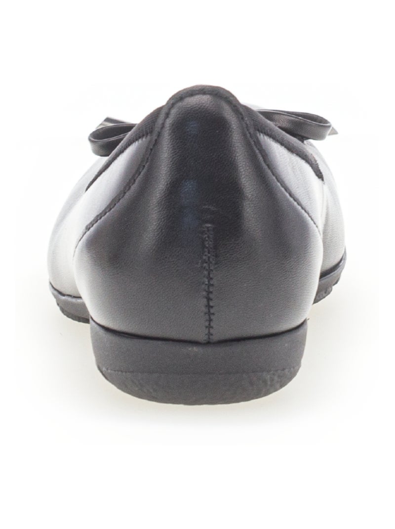 Ballerines  en cuir lisse Noir - Kiabi