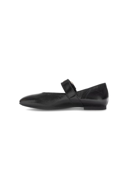 Ballerines  en cuir lisse - Kiabi