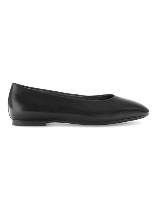 Ballerines  en cuir lisse - Kiabi
