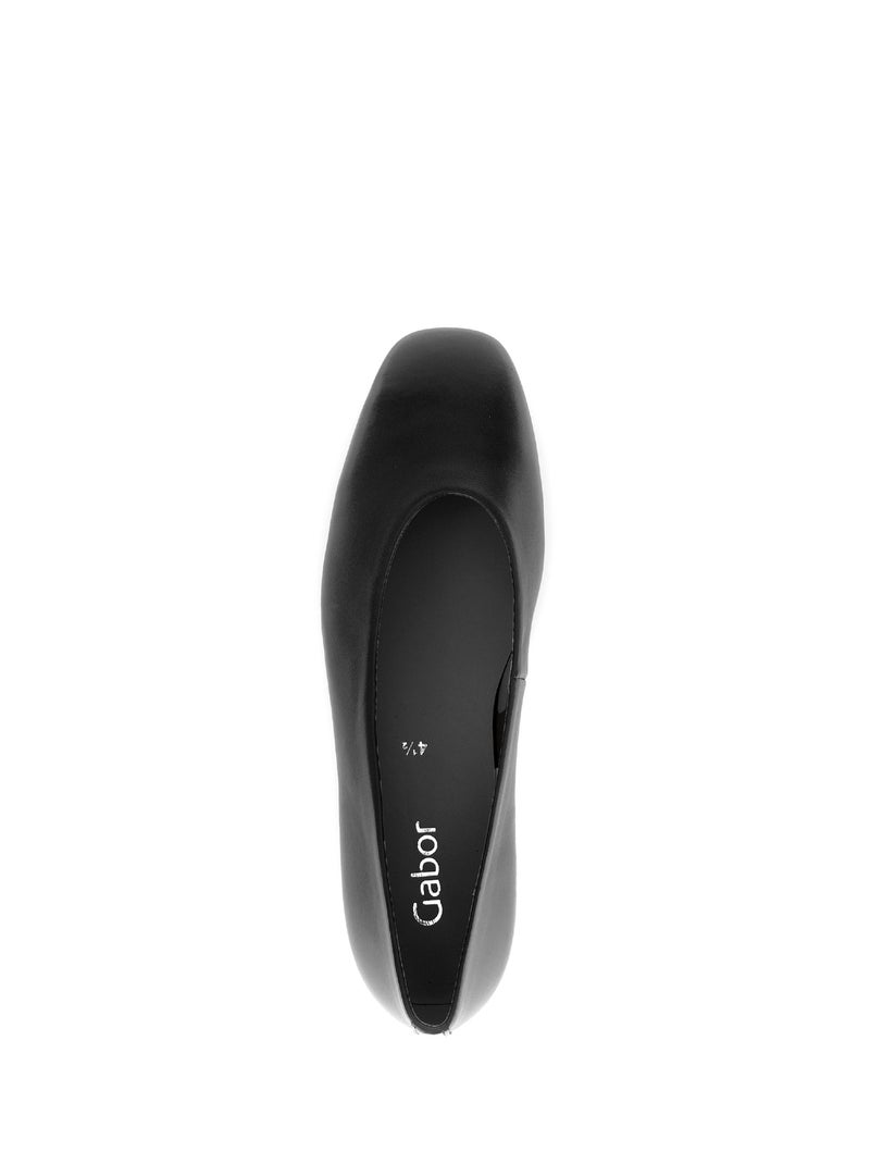 Ballerines  en cuir lisse Noir - Kiabi