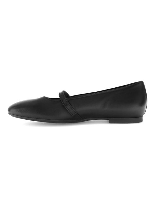 Ballerines  en cuir lisse - Kiabi