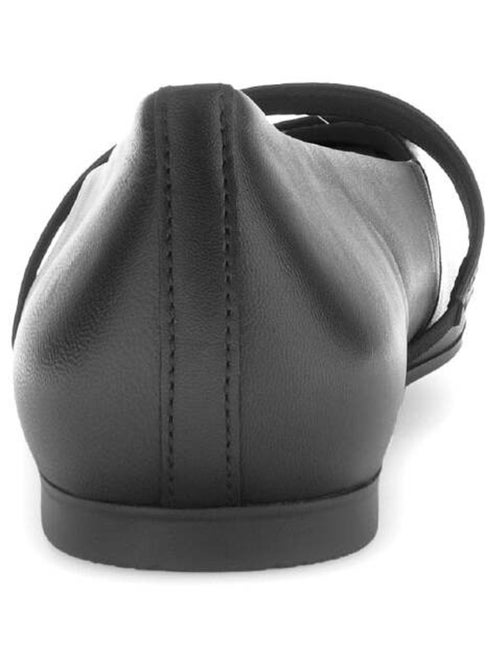 Ballerines  en cuir lisse - Kiabi