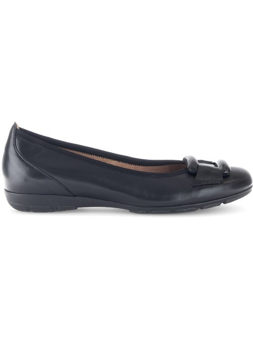 Ballerines  en cuir lisse - Kiabi