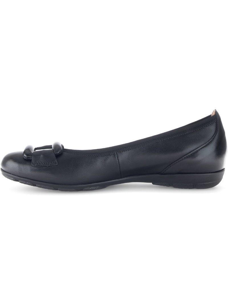 Ballerines  en cuir lisse Noir Noir - Kiabi
