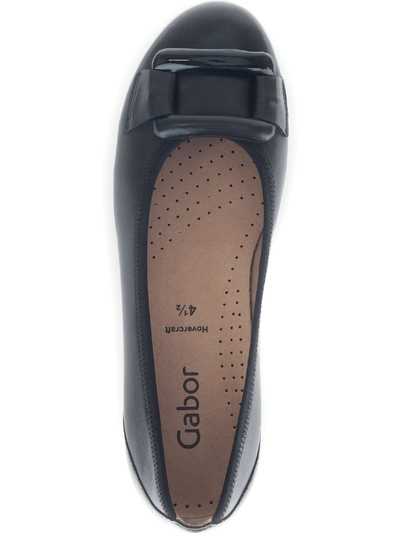 Ballerines  en cuir lisse Noir Noir - Kiabi