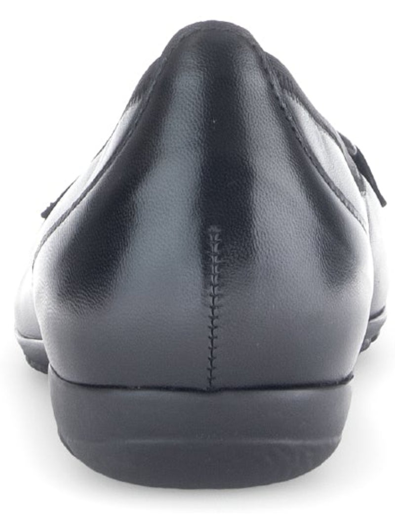 Ballerines  en cuir lisse Noir Noir - Kiabi
