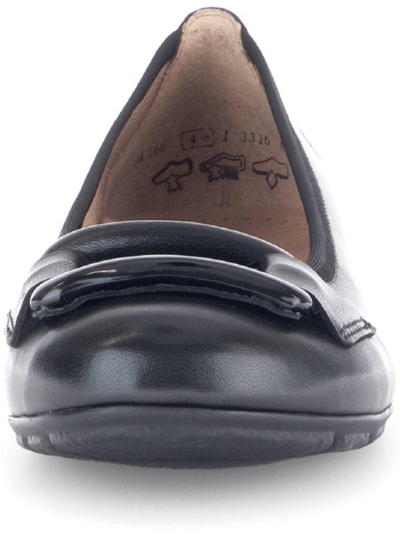 Ballerines  en cuir lisse Noir Noir - Kiabi