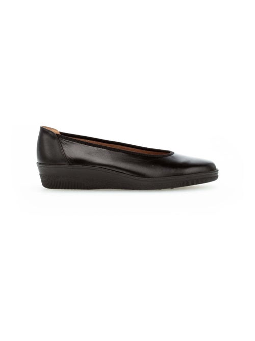 Ballerines  en cuir lisse - Kiabi
