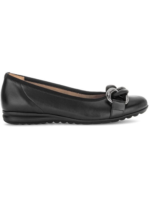 Ballerines  en cuir lisse - Kiabi