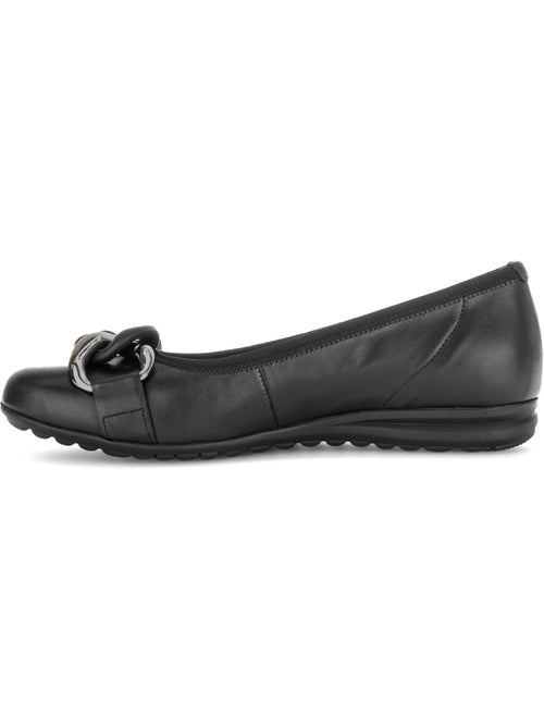 Ballerines  en cuir lisse - Kiabi