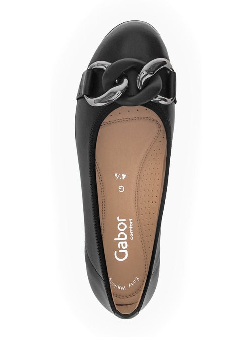 Ballerines  en cuir lisse - Kiabi