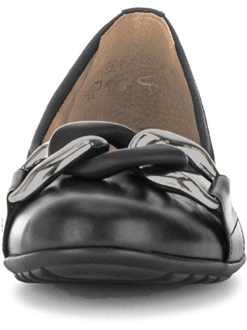Ballerines  en cuir lisse - Kiabi