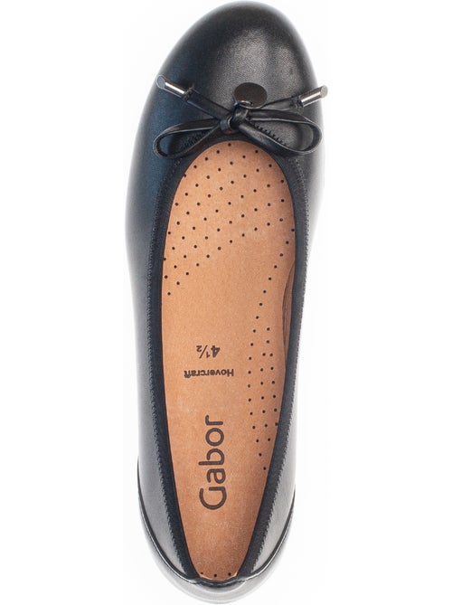 Ballerines  en cuir lisse - Kiabi