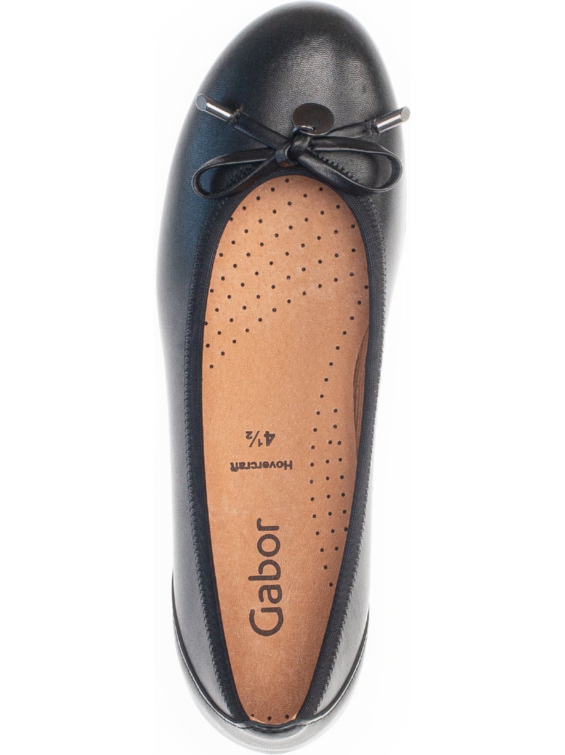 Ballerines  en cuir lisse Noir Noir - Kiabi