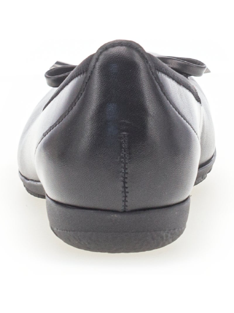 Ballerines  en cuir lisse Noir Noir - Kiabi