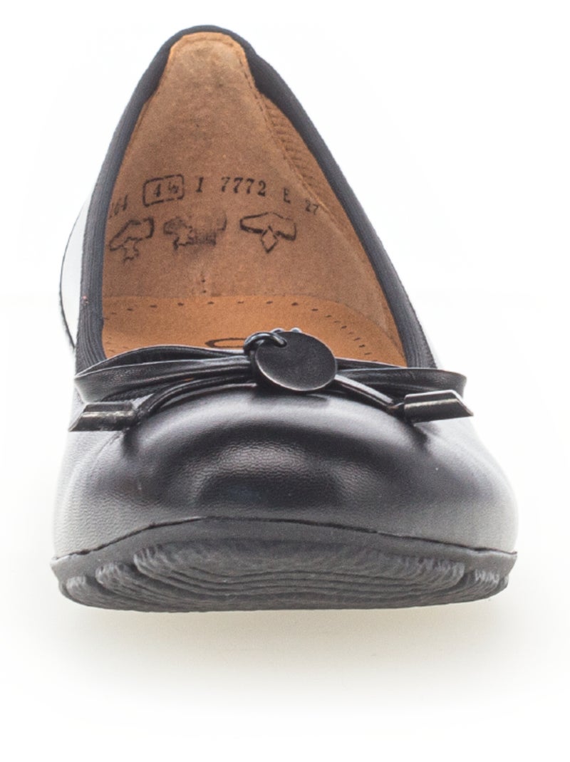 Ballerines  en cuir lisse Noir Noir - Kiabi