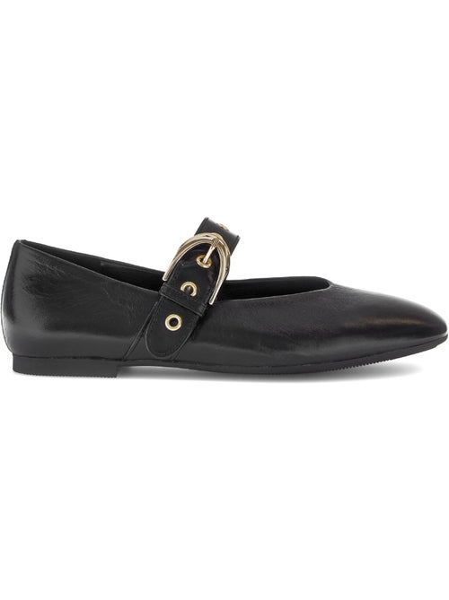 Ballerines  en cuir lisse - Kiabi