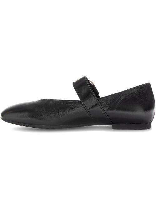 Ballerines  en cuir lisse - Kiabi