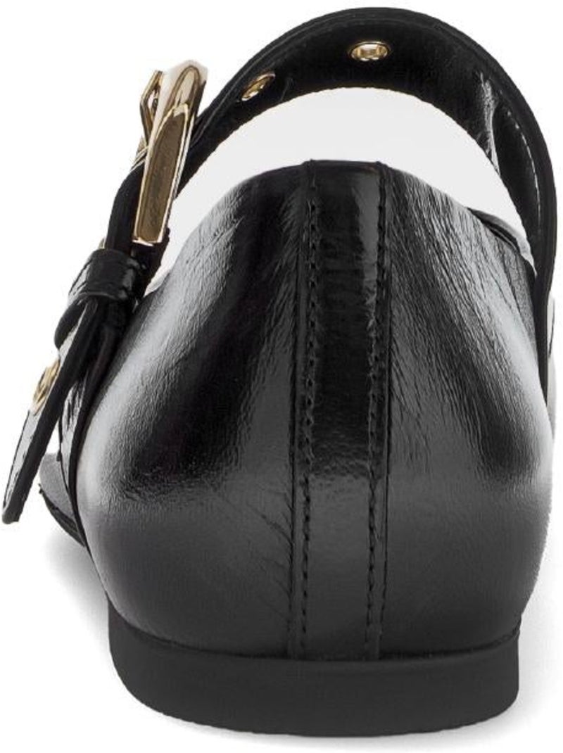 Ballerines  en cuir lisse Noir Noir - Kiabi