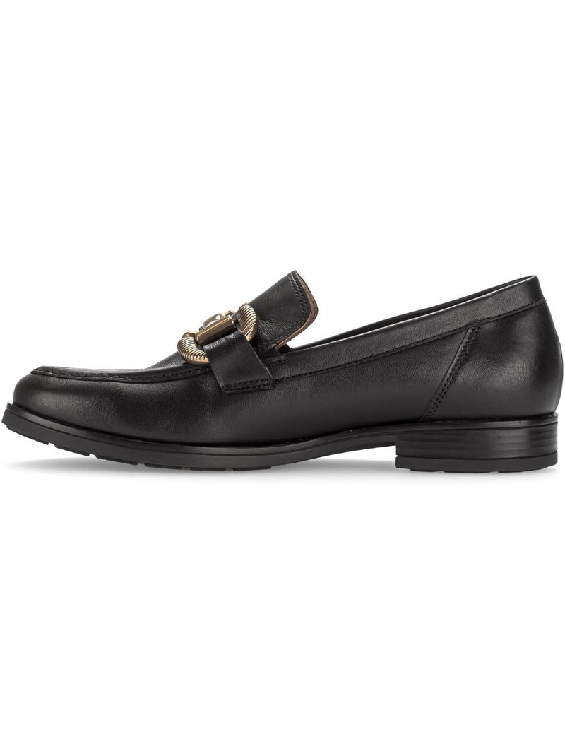Ballerines  en cuir lisse Noir Noir - Kiabi