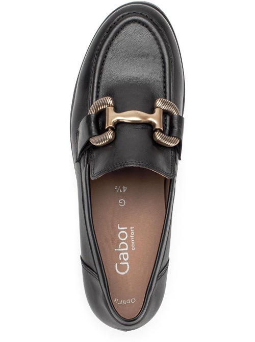 Ballerines  en cuir lisse - Kiabi