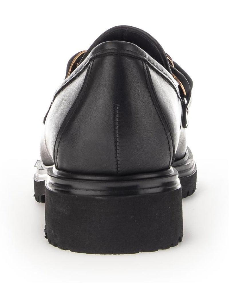 Ballerines  en cuir lisse Noir Noir - Kiabi