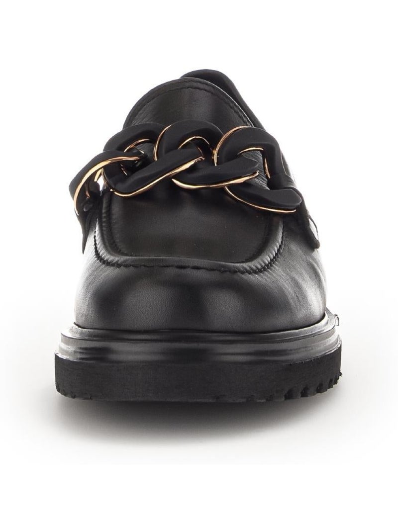 Ballerines  en cuir lisse Noir Noir - Kiabi
